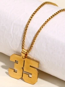 1條運動員個性化13號項鍊男士不鏽鋼運動號碼吊墜,適用於男孩棒球籃球足球排球足球軟式球隊飾品紀念禮物 - 金黃色 - 查看 6