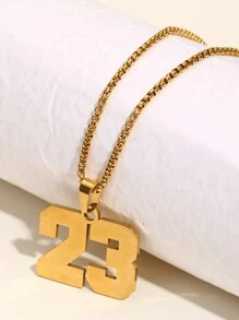 1條運動員個性化13號項鍊男士不鏽鋼運動號碼吊墜,適用於男孩棒球籃球足球排球足球軟式球隊飾品紀念禮物 - 金黃色 - 查看 4