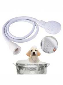 1pc 1.28m Silicone Multifunctional Pet Shower Spray Hose Extension For Home Use(With A Standard Interface, Needs To Be Fixed On The Tap If The Interface Is Big, Or It Will Slip Off) Back To School - White - View 6