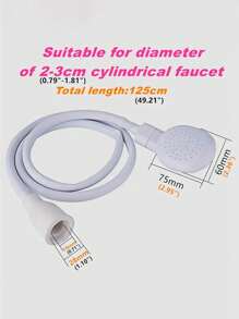 1pc 1.28m Silicone Multifunctional Pet Shower Spray Hose Extension For Home Use(With A Standard Interface, Needs To Be Fixed On The Tap If The Interface Is Big, Or It Will Slip Off) Back To School - White - View 8