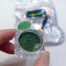 Holographic Mirror Effect Powder, Laser Effect Color 9# + Applicator - Green - View 4
