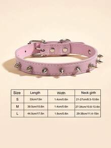 1 pieza Collar para mascota remache - Rosa - Ver 5