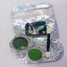 Holographic Mirror Effect Powder, Laser Effect Color 9# + Applicator - Green - View 3