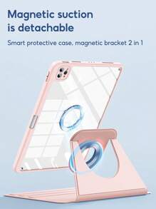 Detachable Magnetic Case Compatible With IPad Air 5 4 10.9 Pro 2022 11 2021 2020 10th 9th 8th 7th Gen 10.2 10.5 With Pencil Holder Slot 720 Rotation Acrylic - Pink - View 7