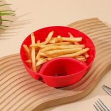 1入組創意綠色零食碗，附多個隔層，可裝薯條、沾醬和開胃菜 - 綠色 - 查看 7