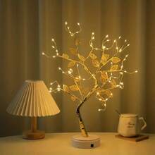 1PC Tabletop Bonsai Tree Branch Light 72LED Wire String Lights With Touch Switch USB Operated Artificial Tree Lamp For Bedroom Desktop Party Indoor Decoration - Yellow - View 4