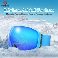 X-tiger磁性戶外滑雪眼罩男女適用防霧滑雪板眼罩