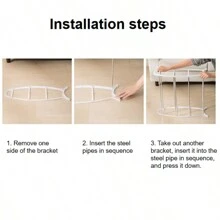 1pc Simple Steel Tube Shoe Rack, Suitable For Dormitory/home, Easy Assembly, Fish Shaped Multifunctional Storage Rack - Black - View 5