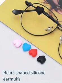 4對防滑矽膠心形眼鏡耳勾適用於成人和兒童,隨機顏色 - 彩色 - 查看 5