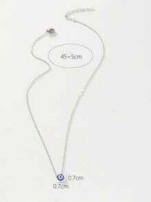 Vòng cổ Charm tròn trang trí mắt - Bạc - Xem 2