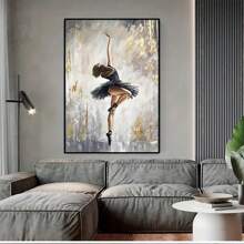 FajerminArt 1件跳舞芭蕾舞者油畫海報和印刷品抽象芭蕾舞女壁畫油畫,適用於客廳家居裝飾,不含畫框 - 彩色 - 查看 5