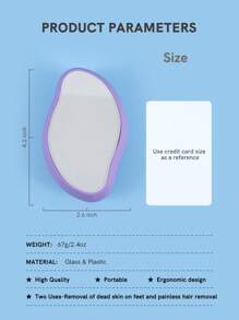 Herramienta multifuncional para depilación y exfoliación de pies, cristal, reutilizable, 1 pieza - Morado - Ver 8