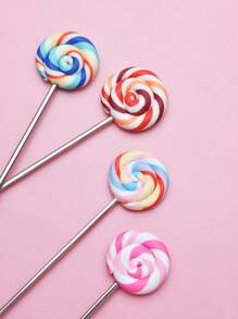 4 件套不锈钢创意棒棒糖甜点勺套装学校用品、圣诞礼物 - 查看 6