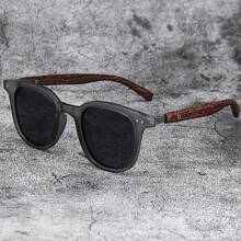 Kính mát gọng gỗ cổ điển cho nam mới Kính mát phân cực vuông cổ điển chống tia UV cho nam và nữ Kính mát lái xe thường ngày Kính râm Phụ kiện bãi biển Kính râm Kính râm cho kỳ nghỉ bãi biển mùa hè, ngoài trời, du lịch - Xám - Xem 1