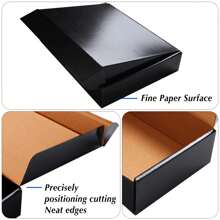 30 件可堆疊黑色運輸盒禮品包裝紙板箱小號中型大號耐用紙箱 - 黑色 - 查看 3