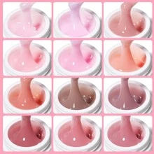 XEIJAYI 1Pc Pink-White Nail Extension Gel Non-Stick Hand Phototherapy Quick Building Gel Soak Off Uv Led Nail Gel For Home Salon Use Like Finger Nail Art For Women