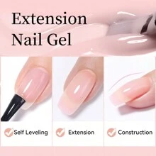 XEIJAYI 1Pc Pink-White Nail Extension Gel Non-Stick Hand Phototherapy Quick Building Gel Soak Off Uv Led Nail Gel For Home Salon Use Like Finger Nail Art For Women