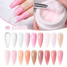 XEIJAYI 1Pc Pink-White Nail Extension Gel Non-Stick Hand Phototherapy Quick Building Gel Soak Off Uv Led Nail Gel For Home Salon Use Like Finger Nail Art For Women