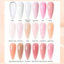XEIJAYI 1Pc Pink-White Nail Extension Gel Non-Stick Hand Phototherapy Quick Building Gel Soak Off Uv Led Nail Gel For Home Salon Use Like Finger Nail Art For Women