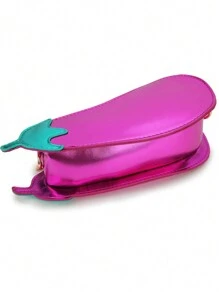 女士新奇茄子形小斜背包,紫色肩背包手抓包 - 紫色 - 查看 7