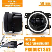 2 Chiếc 4 Inch Thiên Thần Mắt Đèn LED Sương Mù 12V/24V 600W 6000LM Thay Thế DRL Lái Xe đèn Sương Mù Cho Ngoài Đường Phụ Kiện - Đen và trắng - Xem 4