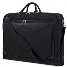 純色旅行衣物袋,輕便便攜,多功能長肩帶可折疊運動背包 - 黑色 - 查看 7