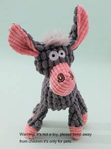 1只小/中型寵物玩具,玉米絨布磨牙驢子造型,配有聲音,僅適用於寵物