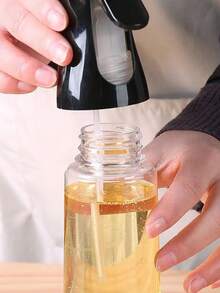 1入組200ml黑色油霧瓶,極簡主義塑料材質,防漏油,適用於廚房燒烤,烤箱,烹飪,空氣炸鍋