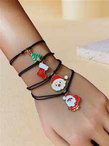4 件女士聖誕派對裝飾聖誕老人腕帶