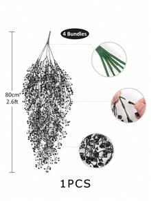 1 件悬挂假植物人造悬挂植物花人造装饰仿悬挂植物卧室假植物壁挂室内室外万圣节装饰