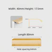 2條現代簡約封邊條鋁合金表面烤漆金色拉絲拉手抽屜衣櫃儲物櫃儲物櫃床頭櫃酒櫃門把手 - 金色 - 查看 5