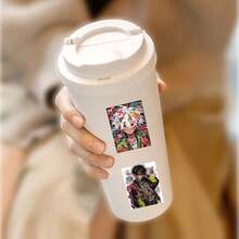 56张卡通涂鸦男孩贴纸 二维码高吸睛人物素材图案 玻璃杯行李箱笔记本电脑手机壳冰箱电脑水杯手账桌面装饰涂鸦手工diy无需胶水自粘防水贴 - 彩色 - 查看 4