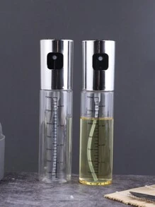 1入廚房油霧噴霧器,橄欖油噴霧器,帶刻度,容量140毫升(4.73盎司)橄欖油噴瓶,適用於沙拉、燒烤、烘焙等廚房使用(銀色)