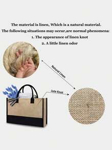 最初黃麻/帆布托特包,個性化禮物包,合適適合婚禮,生日,海灘,假期,是A偉大禮品適合女士,媽媽,教師,朋友們,伴娘,大包,學生,返校,(圍巾隨機) - 卡其色 - 查看 5