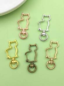 10pcs Fashion Alloy Cat Keychain DIY Jewelry Making Craft Accessories Finding - Multicolor - View 4