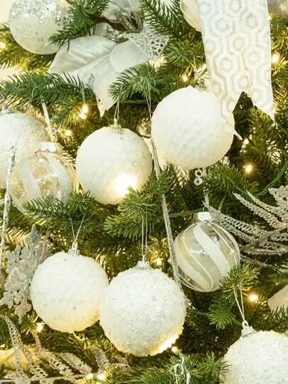 12 件圣诞树挂饰，闪闪发光的球装饰，适合圣诞派对、房间装饰、圣诞节