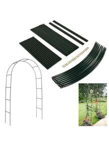 55.1*94.4英寸黑色金屬涼亭拱形氣球架帶配件花架,適用於攀登植物,花園玫瑰花支撐,鐵金屬絲蓮花,植物架適用於戶外門,庭院裝飾用品 - 黑色 - 查看 6