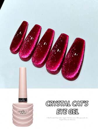 annies 10 מ"ל/1 יחידה Y2K אסתטי קריסטל מגנטי ג'ל עין חתול לק הולוגרפי רפלקטיבי גליטר ציפוי עליון חצי קבוע Uv/led ג'ל עין חתול לחג המולד