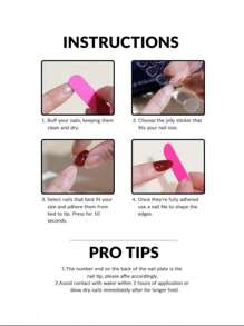 Handmade Reusable Gel Nail Sticker With Light Therapy Function, Detachable - Multicolor - View 4