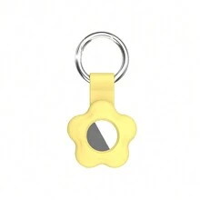 Keychain Flower Case For AirTag Tracker, Protective AirTag Holder With Anti-Lost Keychain, Anti-Drop Scratch Airtag Holder Keychain Accessories For Kids Pets Backpacks Multipack (Yellow) - Yellow - View 2