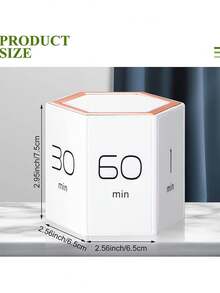 Polygon Flip Kitchen Timer / Study Timer / Reminder Timer / Time Management Tool For Students, Teaching Discipline - White - View 2