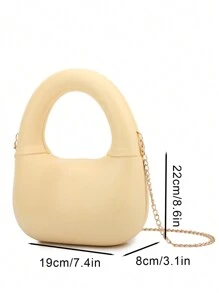 Fashionable And Simple Yellow Handbag And Shoulder Bag - Beige - View 9