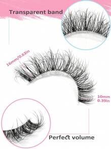 Asiteo 7 Pairs Of New 3D Transparent False Eyelashes With Natural Delicate Faux Mink Lashes, Fluffy Curly Cat Eye False Lashes, Essential For Vacation - 黑色 - 查看 7