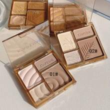 1pc 4-color Highlight & Contour Powder Palette For Nose, Makeup, Matte, Shine, Natural, 3d, Photography - Multicolor - View 2
