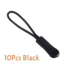 10 Pcs Zipper Pull Puller End Fit Rope Tag Replacement Clip Broken Buckle Fixer Zip Cord Tab Travel Bag Suitcase Tent Backpack - Black - View 2