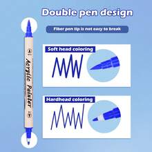12入組雙頭壓克力標記筆組,防水柔軟刷子繪畫筆,適用於繪圖、素描、藝術和學生用品