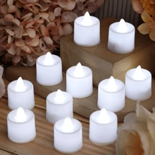 Vela LED sem Chama de Atmosfera para Casamento, Proposta, Festa, Decoração da Casa e da Mesa de Jantar - 6/12/24 peças - Amarelo - Visão 7