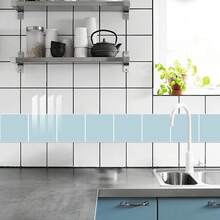 10入組水晶紋理防汙美化純白硬質瓷磚貼紙,適用於家居裝修、客廳、廚房、浴室裝飾自粘防油牆貼 - 彩色 - 查看 3