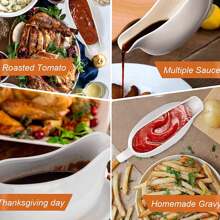 瓷製小船碟,17盎司白色陶瓷煲汁碗,適用於醬料、沙拉醬汁、暖醬、牛奶、高湯等