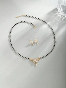 3入組波西米亞風格耳環和項鍊套裝,適用於女性派對裝飾